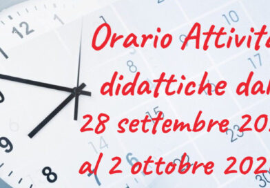 Pianificazione dell’attività didattica dal 28 Settembre al 02 Ottobre 2026 Pianificazione dell’attività didattica dal 28 Settembre al 02 Ottobre 2026